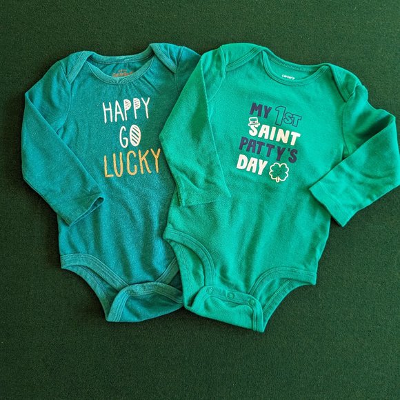 Bundle Boy's St. Patrick's Day Onesies/Bodysuits 12 Months 💙 - Picture 1 of 7